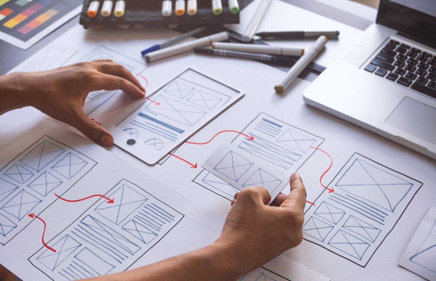 User experience wireframe for web mobile phone