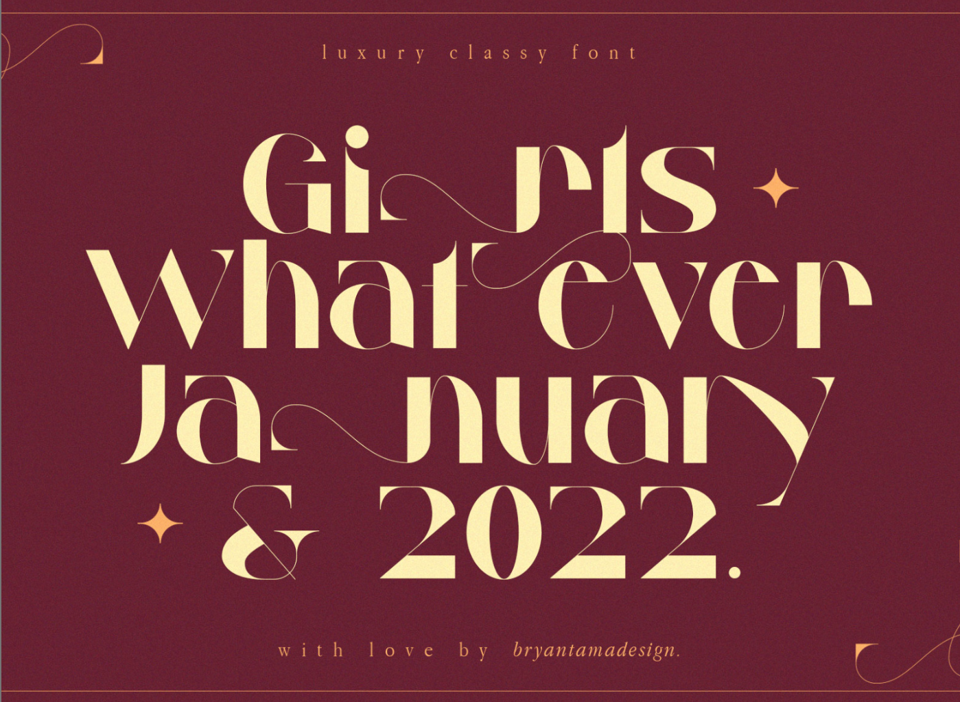 Decorative Font from: https://dribbble.com/shots/18469105-Millgary-FREE-Classy-Font