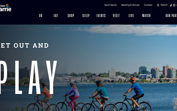 Snapshot of the masthead of Tourism Barrie